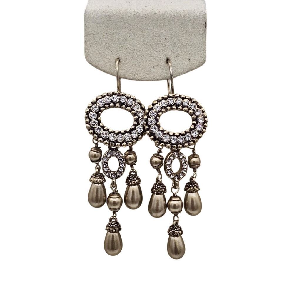 Monet Chandelier Dangle Gold Tone Pierced Earrings